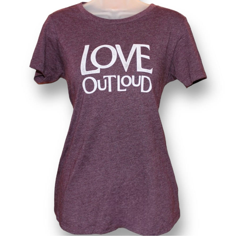 Sevenly Love Out Loud Purple T-shirt, Size L NWOT